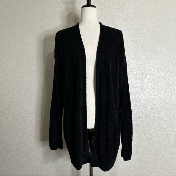 Barefoot Dreams Sweaters - Barefoot Dreams Cozychic Lite Black Open Front Soft Sweater Cardigan, Sz Large
